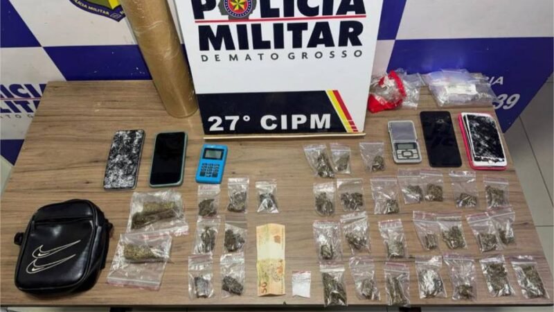 PM prende dois faccionados por tráfico de drogas e apreende 34 porções de entorpecentes