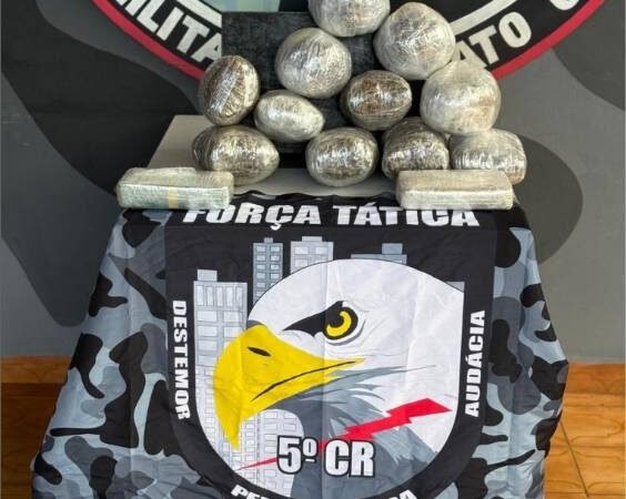 Força Tática apreende oito quilos de entorpecentes com passageiro em ônibus interestadual em General Carneiro