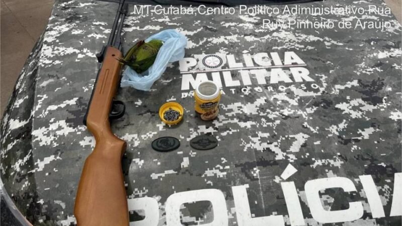 Batalhão Ambiental prende homem por matar ave silvestre com espingarda em Cuiabá