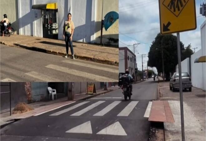 Vereadora Michelly Alencar garante faixa elevada e mais segurança no CEEI Jean Carlos, no Pedra 90