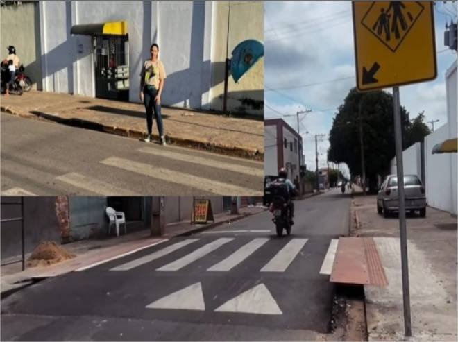 Vereadora Michelly Alencar garante faixa elevada e mais segurança no CEEI Jean Carlos, no Pedra 90