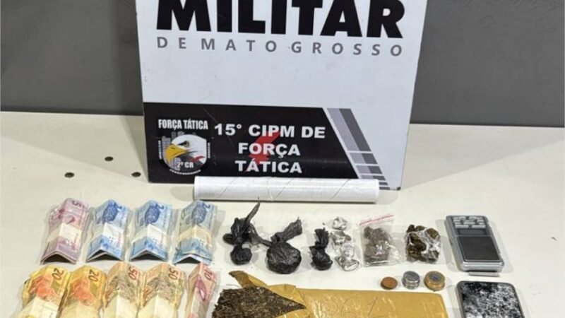 Força Tática prende duas pessoas por tráfico de drogas em Várzea Grande