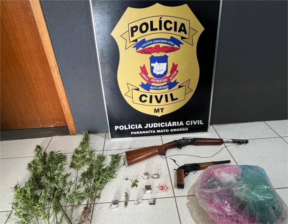 Polícia Civil apreende drogas, armas e milhares de microtubos em sítio em Paranaíta