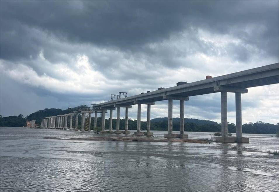 Construção da maior ponte de Mato Grosso alcança 60% de execução no Rio Juruena