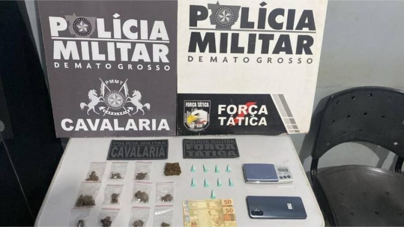 Cavalaria da Polícia Militar apreende 73 porções de drogas e prende dois suspeitos por tráfico