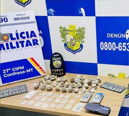 Polícia Militar prende homem por tráfico de drogas em Confresa