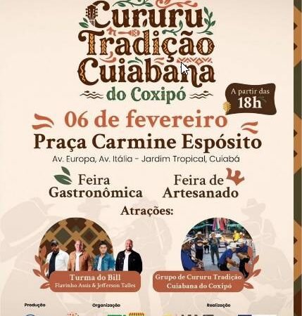 Grupo de Cururu Tradição Cuiabana do Coxipó celebra aniversário com festa cultural em praça de Cuiabá