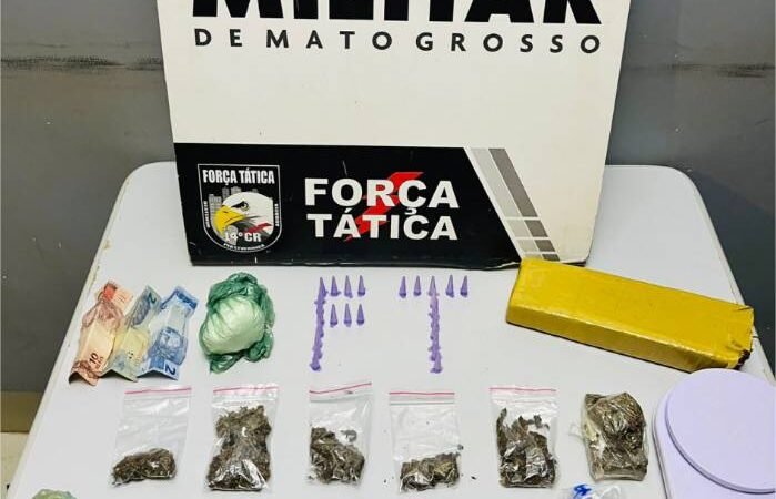 Dois homens são presos pela Força Tática por tráfico de drogas em Nova Mutum