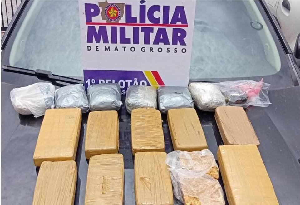 Ação integrada da PM e PRF apreende 14 quilos de entorpecentes em Ribeirão Cascalheira