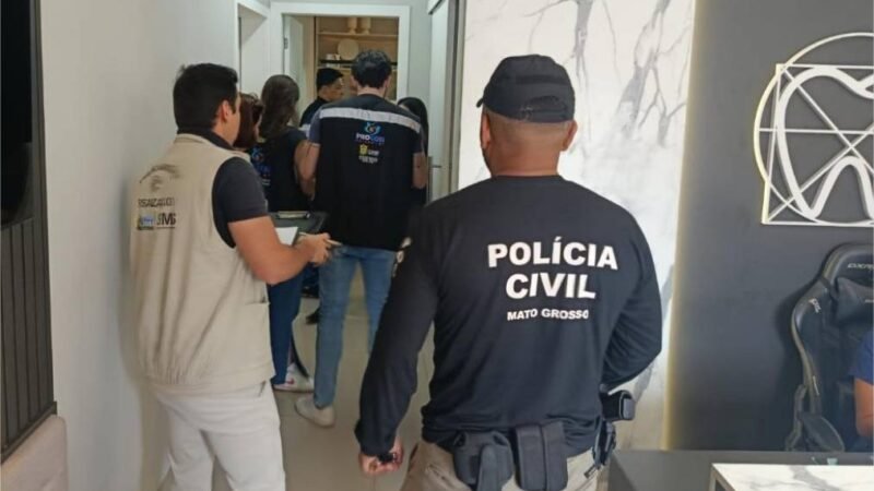 Polícia Civil e órgãos fiscalizadores flagram exercício ilegal de profissão em clínica odontológica de Cuiabá