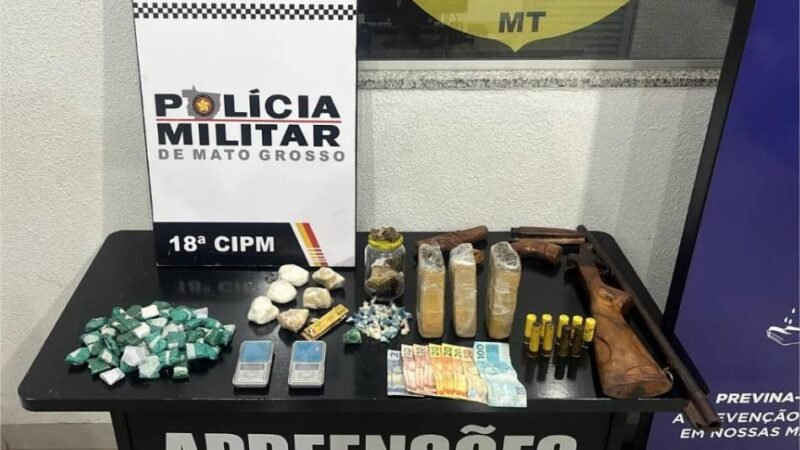 Dois homens são presos pela PM com mais de 100 porções de drogas e arma