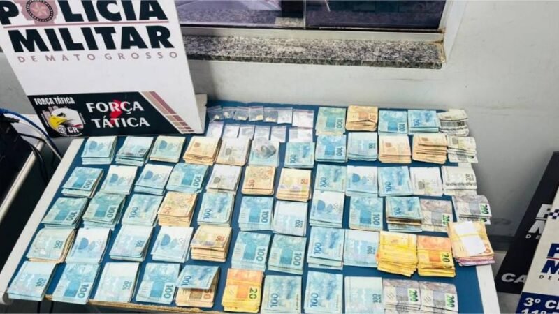 Força Tática apreende mais de R$ 64 mil e prende dupla suspeita por tráfico de drogas