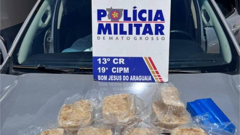 Polícia Militar prende faccionado com oito quilos de entorpecentes em Bom Jesus do Araguaia