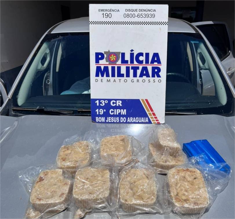 Polícia Militar prende faccionado com oito quilos de entorpecentes em Bom Jesus do Araguaia