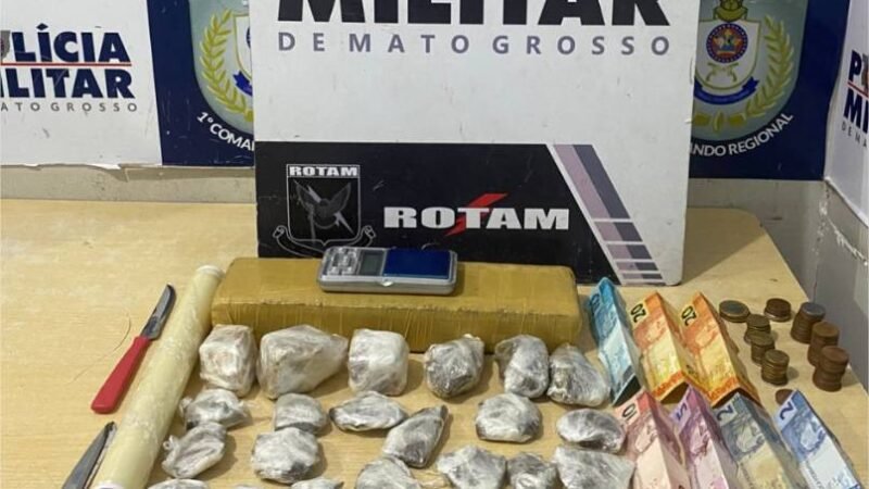 Rotam prende dois homens por tráfico de drogas e apreende 38 porções de entorpecentes