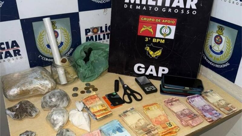 Três homens são presos em flagrante suspeitos por tráfico de drogas em Cuiabá