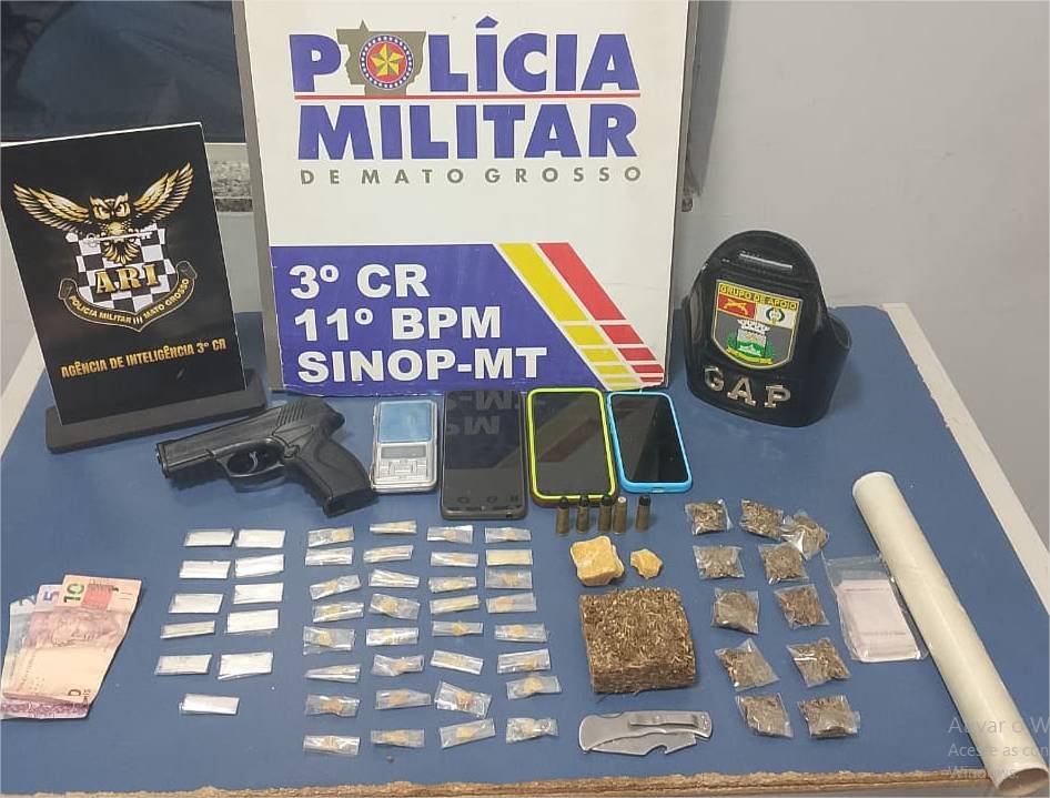 PM prende três faccionados por tráfico de drogas e apreende 56 porções de entorpecentes