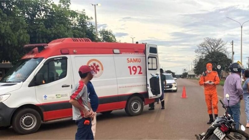 Corpo de Bombeiros Militar socorre motociclista após colisão com automóvel na MT-140
