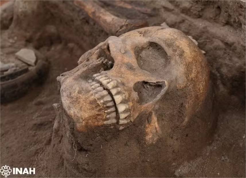 Pedra de sacrifício é achada com ossos humanos em obra de ferrovia no México; vídeo