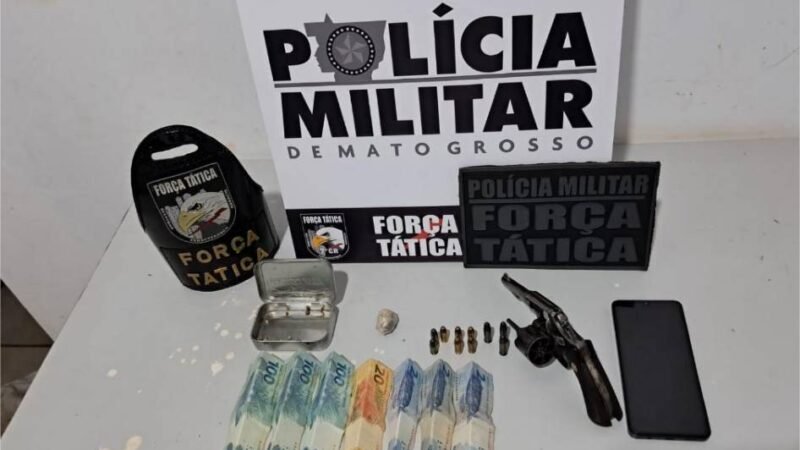 Força Tática prende faccionado por porte ilegal de arma de fogo em Tangará da Serra