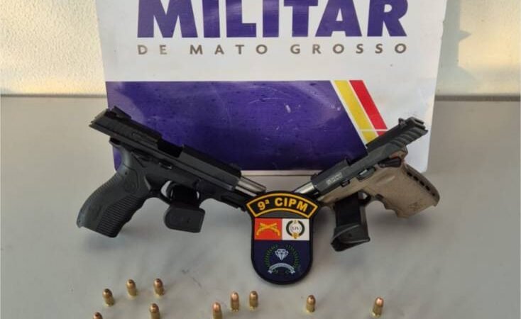 PM prende dupla de faccionados suspeitos por homicídio e apreende duas pistolas