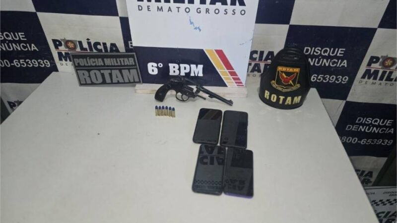 Polícia Militar prende cinco faccionados e apreende revólver após tentativa de homicídio