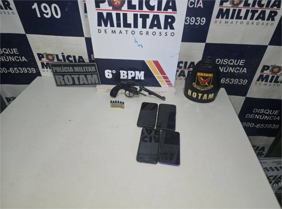 Polícia Militar prende cinco faccionados e apreende revólver após tentativa de homicídio