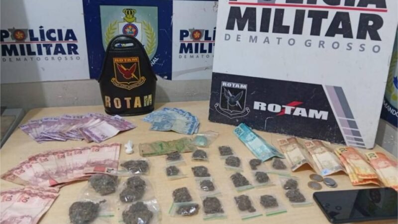 Rotam prende mãe e filha por tráfico de drogas e apreende entorpecentes e dinheiro