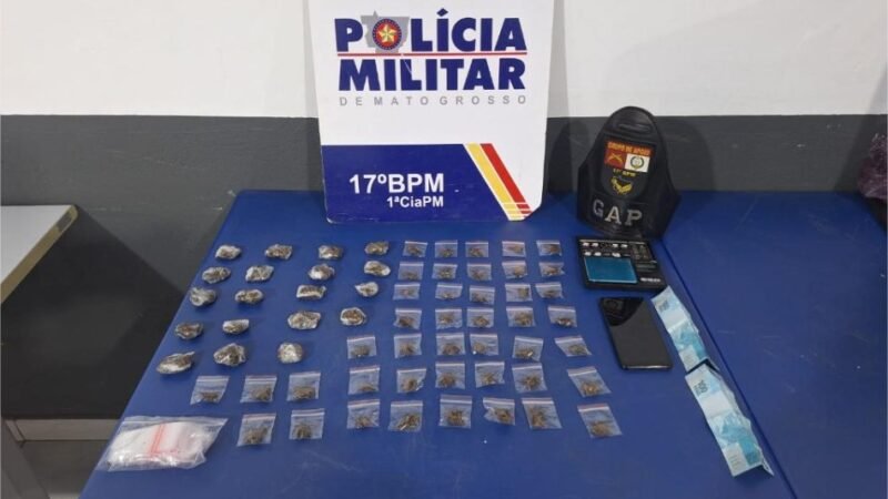 Faccionado é preso pela PM com 62 porções de entorpecentes