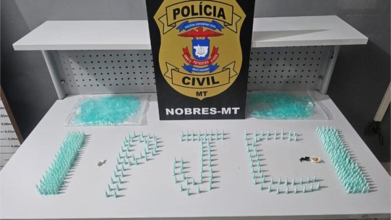 Polícia Civil desarticula ponto de tráfico próximo à unidade prisional e prende suspeito em Nobres