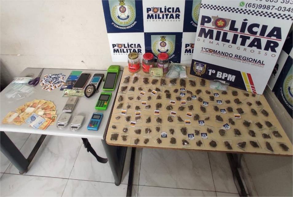 PM apreende 93 porções de super maconha e prende homem por tráfico