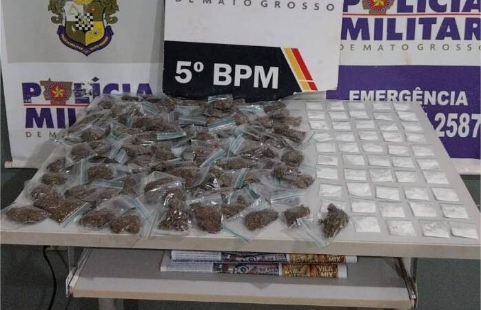 Polícia Militar apreende 151 porções de drogas com motociclista em Tesouro