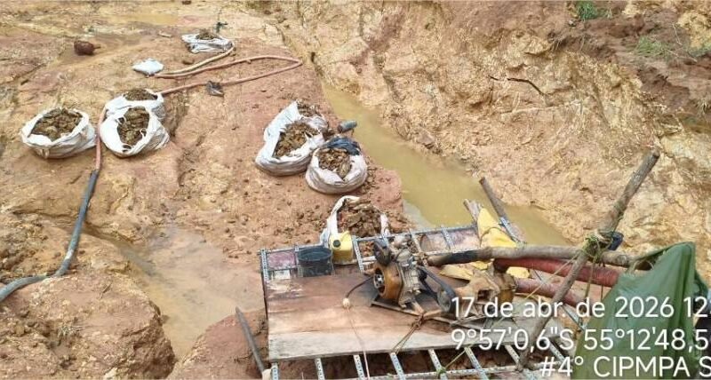 Polícia Militar prende homem e fecha garimpo ilegal em Novo Mundo