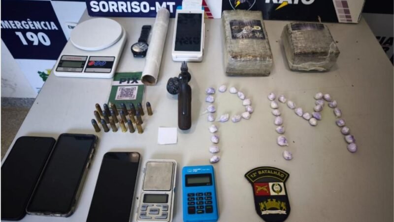 Polícia Militar prende dupla por tráfico de drogas e porte ilegal de arma de fogo