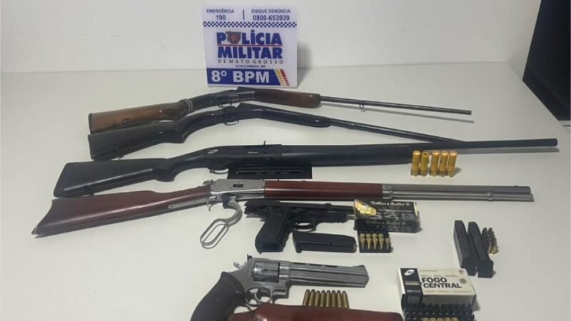 Polícia Militar evita feminicídio e apreende seis armas de fogo em Alta Floresta