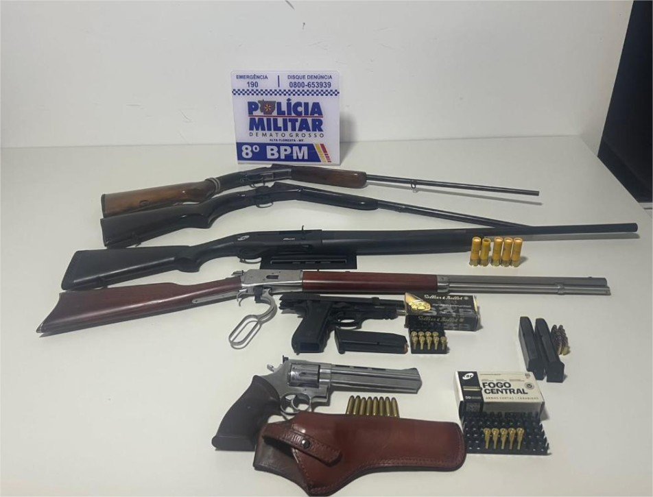 Polícia Militar evita feminicídio e apreende seis armas de fogo em Alta Floresta