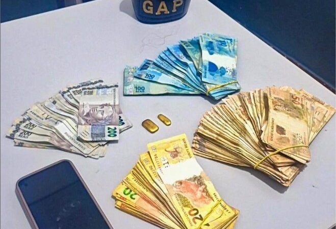 PM apreende barras de ouro e mais de R$ 34 mil após denúncia de violência doméstica