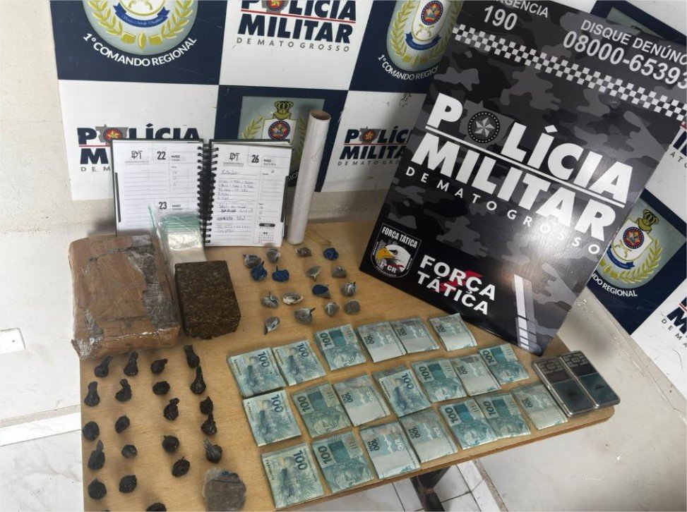 Força Tática prende homem com porções de drogas e R$ 20 mil em dinheiro em Cuiabá