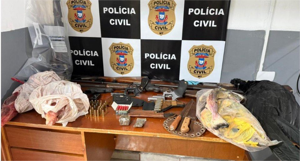 Polícia Civil prende 10 pessoas e apreende 7 armas em operação na zona rural de Canarana