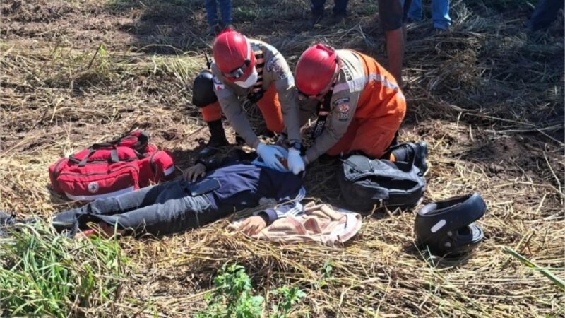 Corpo de Bombeiros atua em dois acidentes envolvendo motociclistas