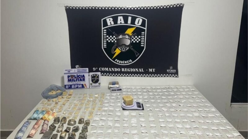 Polícia Militar prende faccionada com 260 porções de drogas em Alta Floresta
