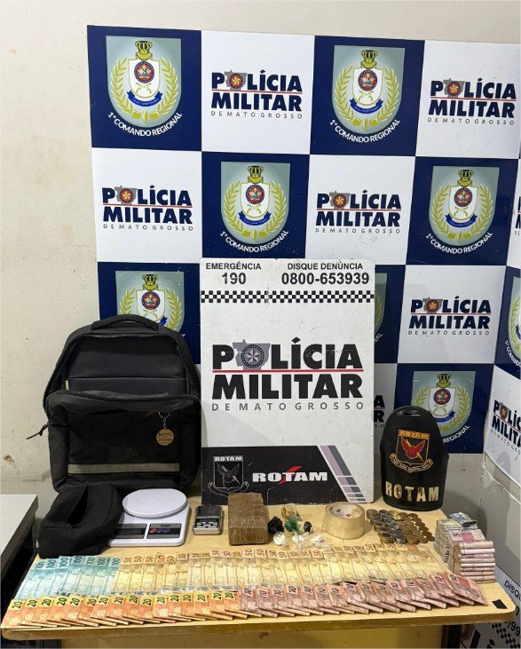 Rotam prende homem com drogas e R$ 6,3 mil em dinheiro em Cuiabá