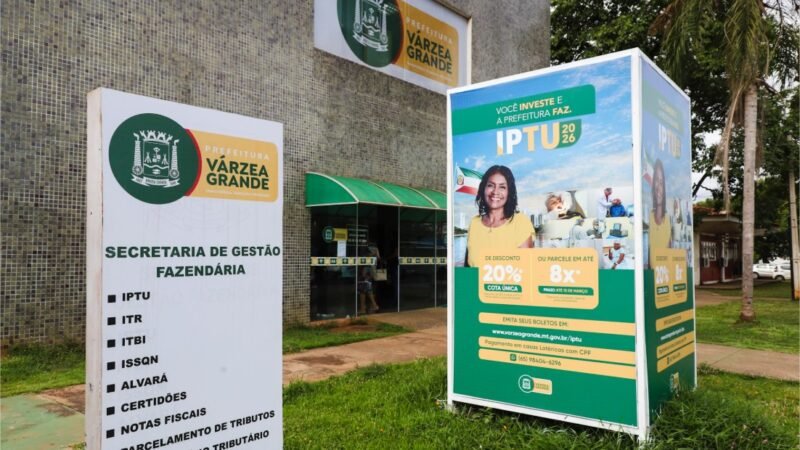 Prefeitura mantém atendimento do IPTU e Refis com até 80% de desconto em Várzea Grande