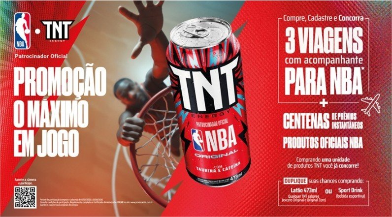Promoção “O Máximo em Jogo”, de TNT Energy, leva consumidores brasileiros para um jogo da NBA nos Estados Unidos