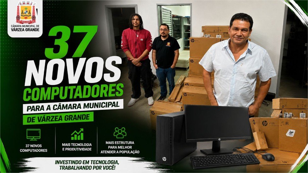 Câmara recebe 37 novos computadores e inicia renovação tecnológica