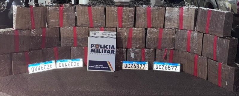 Polícia Militar e PRF apreendem 550 quilos de maconha em Porto Alegre do Norte