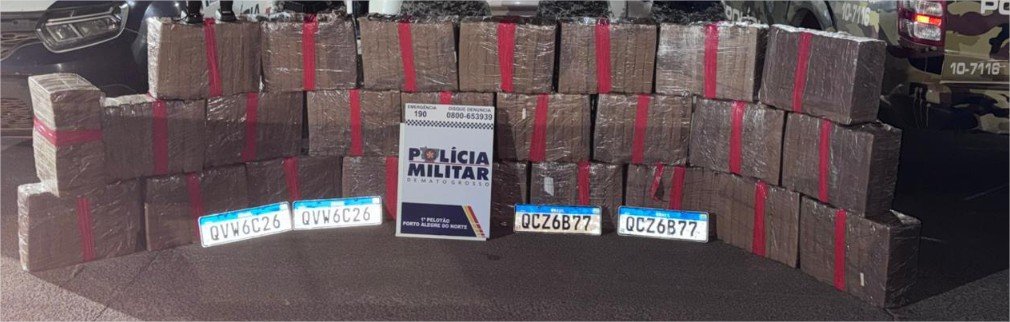 Polícia Militar e PRF apreendem 550 quilos de maconha em Porto Alegre do Norte