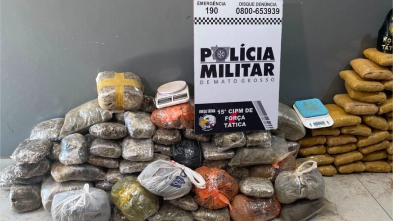 Força Tática conduz três pessoas e apreende 169 tabletes de maconha em Várzea Grande