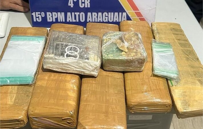 Polícia Militar e PRF prendem homem com seis quilos de drogas em Alto Araguaia