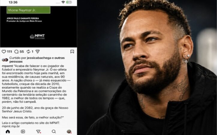 Promotor ‘anuncia’ “morte de Neymar” e artigo gera críticas ao Ministério Público